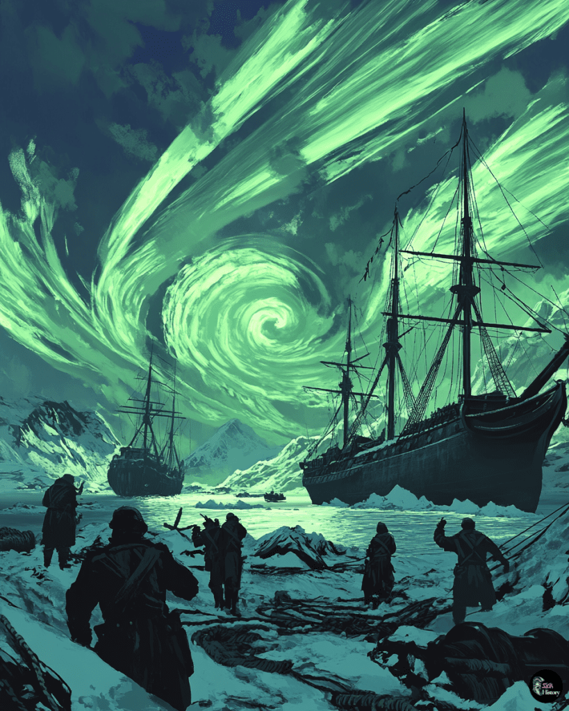 Trapped in ice, Franklin's ships face nature's wrath as hope fades beneath Arctic skies.