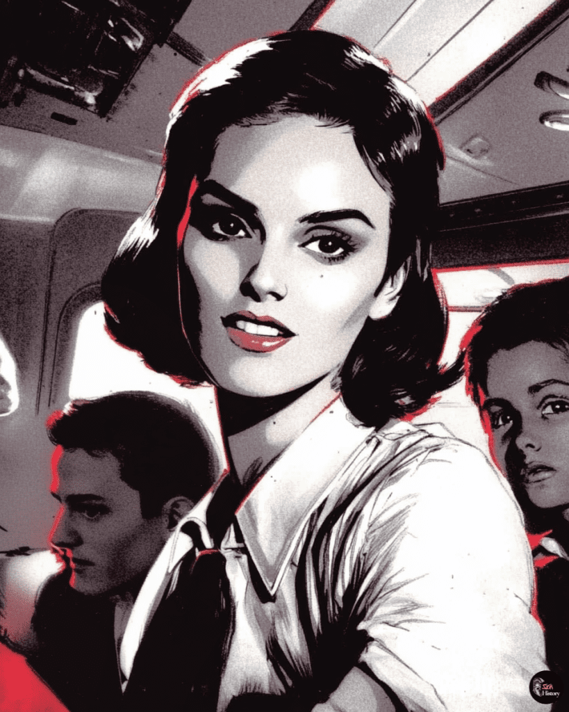 Neerja Bhanot on a plane.