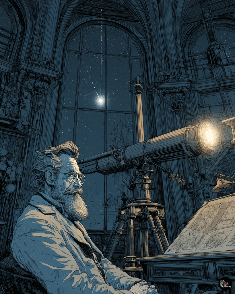 British astronomer Richard Carrington observing an intense solar flare through his telescope on September 1, 1859